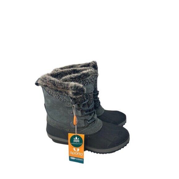 Sporto Winter / Duck Boots Women's Size 6 M Gray Shasta Faux Fur Waterproof - Picture 1 of 12